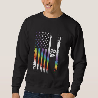 2A United States Distressed Rainbow w US Flag Sweatshirt