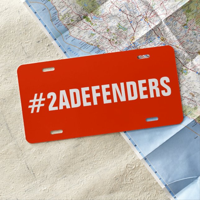 #2ADEFENDERS GUN CONTROL USA Trump MAGA Editable License Plate (In Situ)