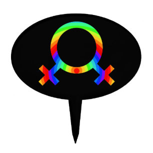 2become1 Lesbian Pride Cake Topper