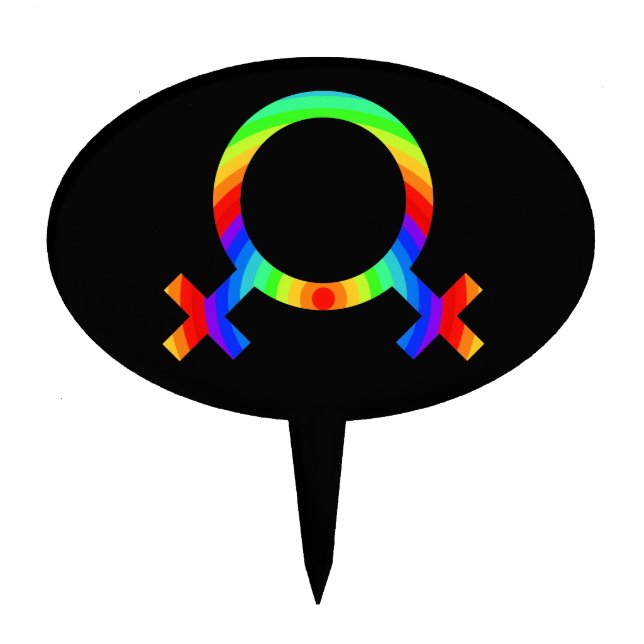 2become1 Lesbian Pride Cake Topper (Front)