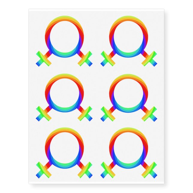 2become1 Lesbian Pride Temporary Tattoos (Front)