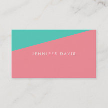 2COLOR | AQUA + SALMON | BUSINESS CARD