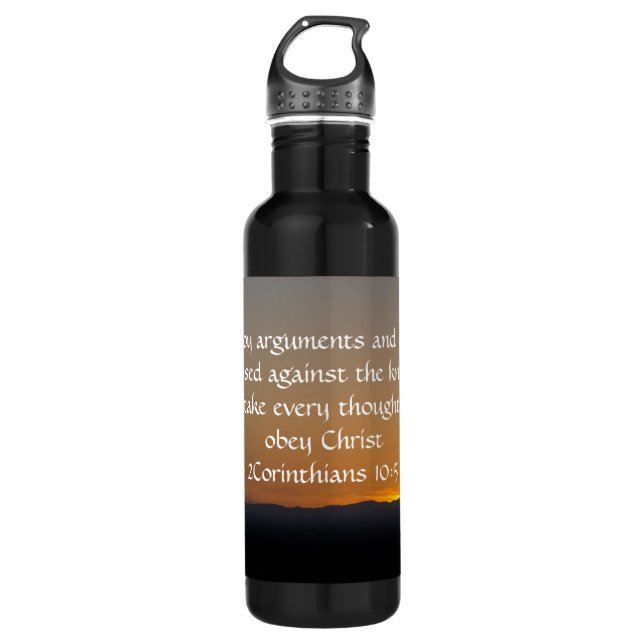 2Corinthians 10:5 Stainless Steel Water Bottle (Front)