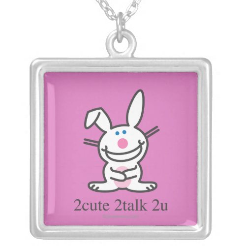 2cute 2talk 2u silver plated necklace