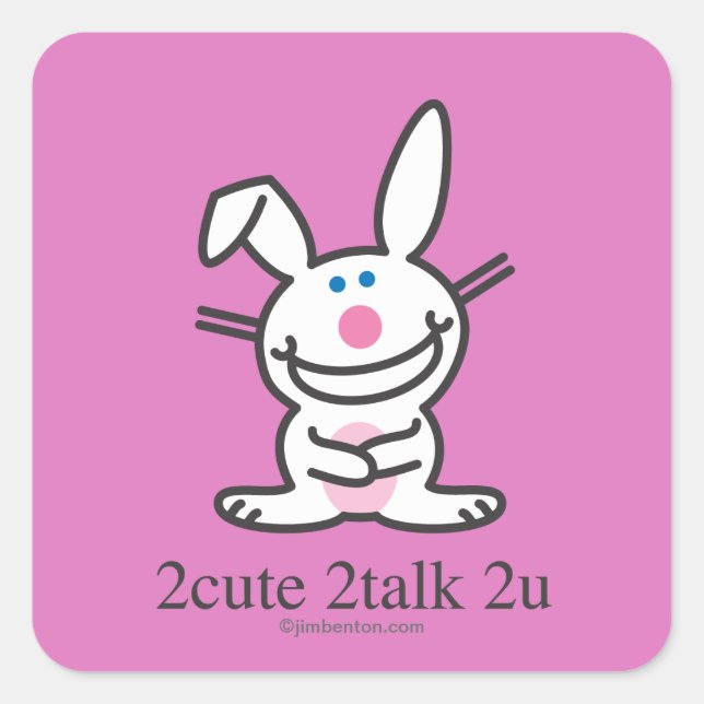 2cute 2talk 2u square sticker (Front)