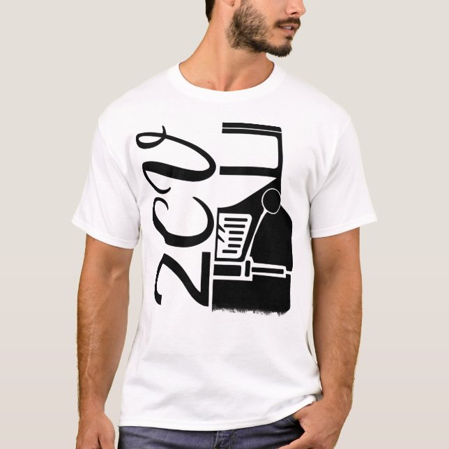 2CV Deux Chevaux Black Chic Script Font Typografie T-Shirt (Front)