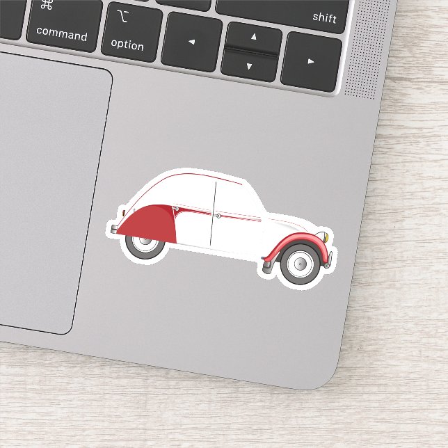 2CV Deux Chevaux Dolly Oldtimer Red Sticker (Detail)