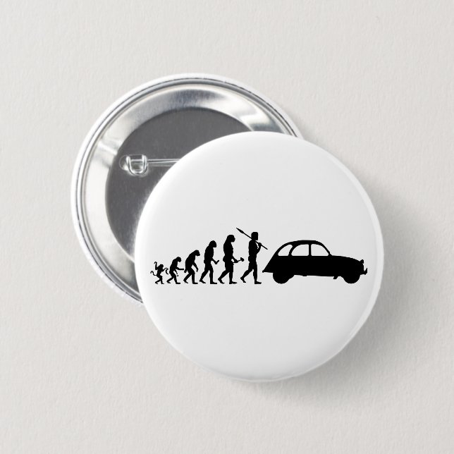 2CV Deux Chevaux Oldtimer French Car Evolution Button (Front & Back)