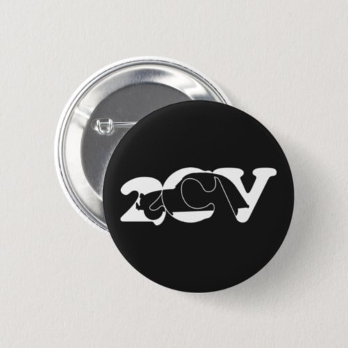 2CV Deux Chevaux Oldtimer Typography Silhouette Button