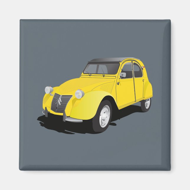 2CV (deux chevaux) yellow Magnet (Front)