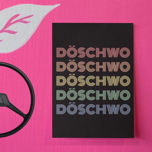 2CV Dschwo Deux Chevaux Typography Postcard