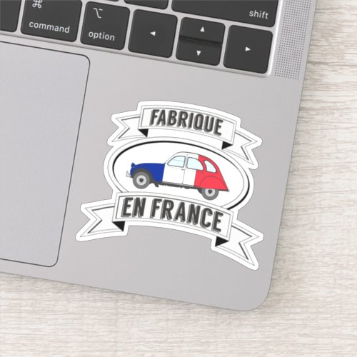 2CV French Flag Badge Manufactured in France Sticker