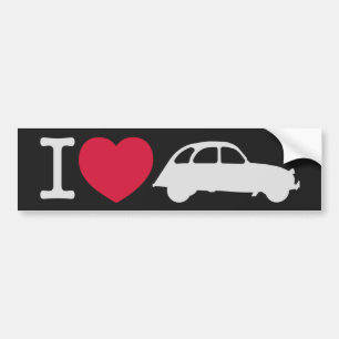 2CV I love Deux Chevaux Oldtimer French Cars Bumper Sticker