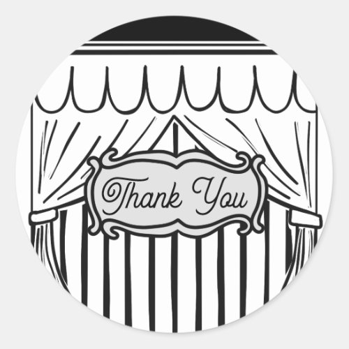 2D Birthday Party Comic Style Thank You Classic Round Sticker