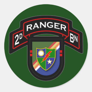 2d Bn, 75th Ranger Regiment - Airborne Classic Round Sticker