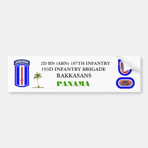 2D BN ABN 187TH INFANTRY Bumper Sticker