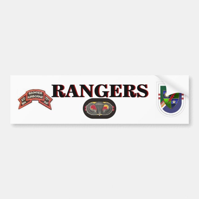 2D Bn (RANGER) 75TH Infantry Bumper Sticker (Front)