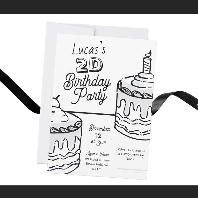 2D Boys Second Birthday Comic Style Invitation (Creator Uploaded)