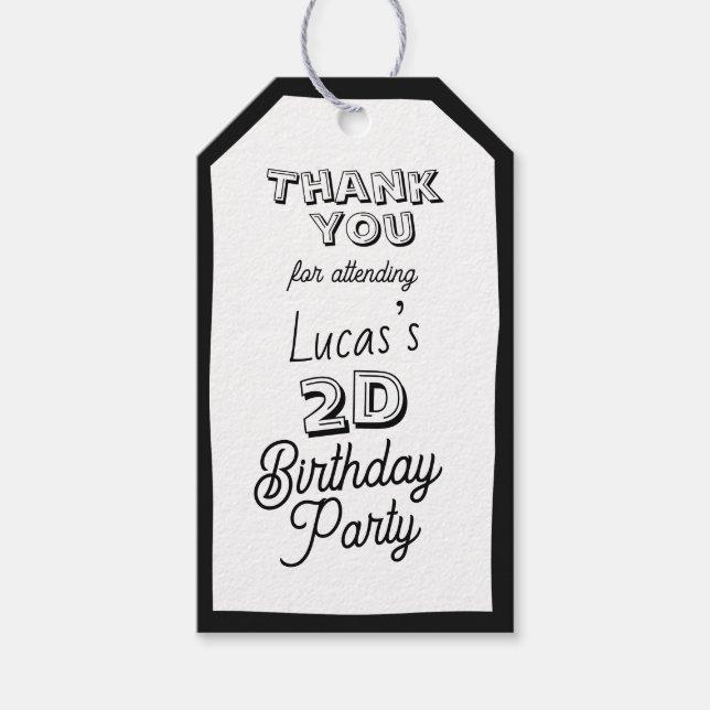 2D Boys Second Birthday Gift Tags (Front)