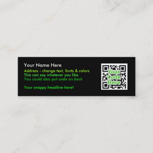 2D Code Business Cards - Skinny, Black