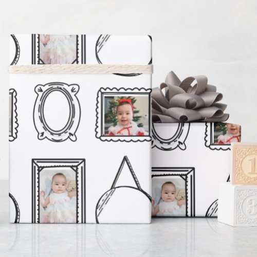2D Comic Style Picture Frame Wrapping Paper