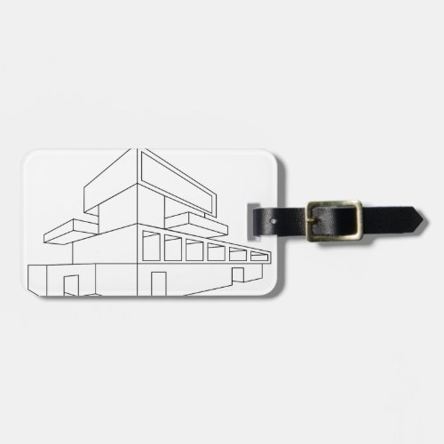 2D perspective drawing of a house Luggage Tag