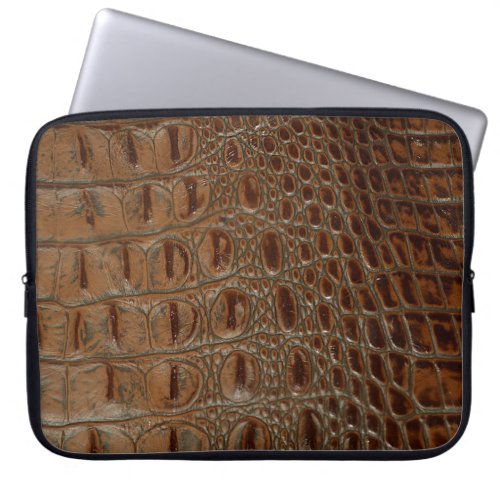 2D Photo_sampled Faux Crocodile Leather_look Laptop Sleeve