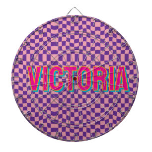 2D Retro Colorful Lettering Name Dart Board