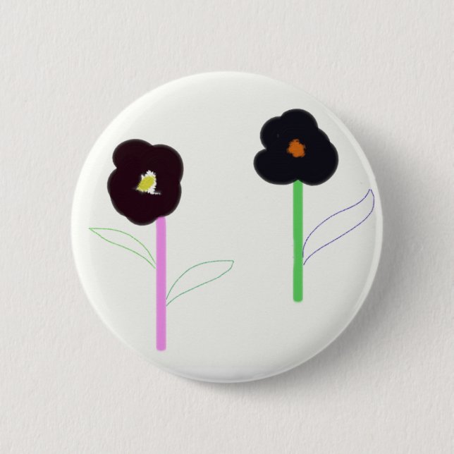 2flowers pinback button (Front)