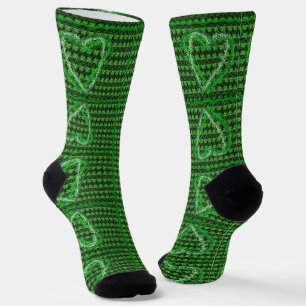 2Four-leaf Clover Heart Pattern St Patrick's Day 2 Socks