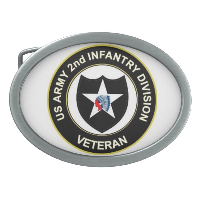2ID Veteran Oval Belt Buckle (Front)
