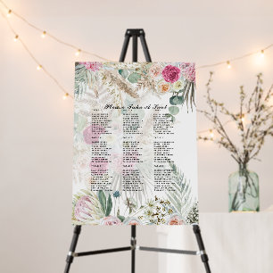 2in1 BOHO SEATING CHART - PHOTO Wall ART Foam Board