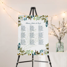 2in1 Greenery Daisies Wedding Seating Photo