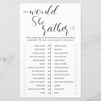 2in1 Over or Under & Would She Rather Shower Games