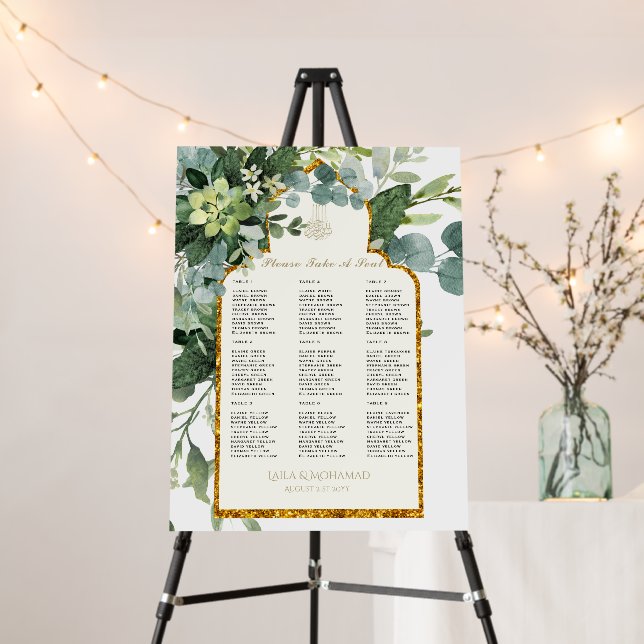 2in1 PHOTO SEATING CHART - Islamic Nikah Walima  Foam Board (In Situ (Stand))