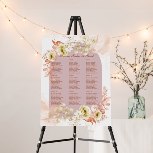 2in1 Terracotta Pink Seating Chart Wedding PHOTO Foam Board