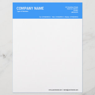2in Color Header - Blue 3399FF Letterhead
