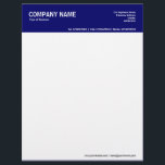2in Color Header - Dark Blue Letterhead<br><div class="desc">A business letterhead design with a 2in color header. The text is placed with an 1/2 in margin (left and right). Ready to be customized. This template also allows you to change the header color by altering the background color.</div>