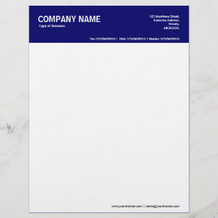 2in Color Header - Dark Blue Letterhead