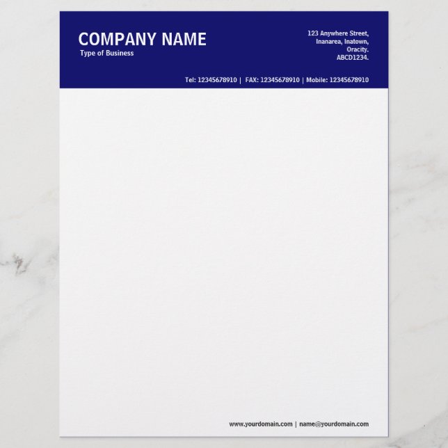 2in Color Header - Dark Blue Letterhead (Front)