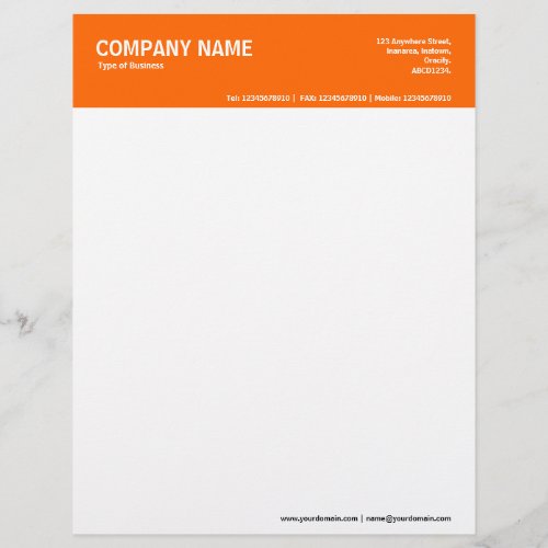 2in Color Header _ Orange FF6600 Letterhead