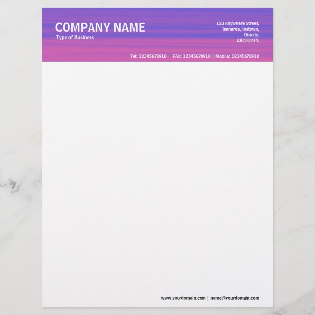 2in Header - Color Textured Letterhead (Front)