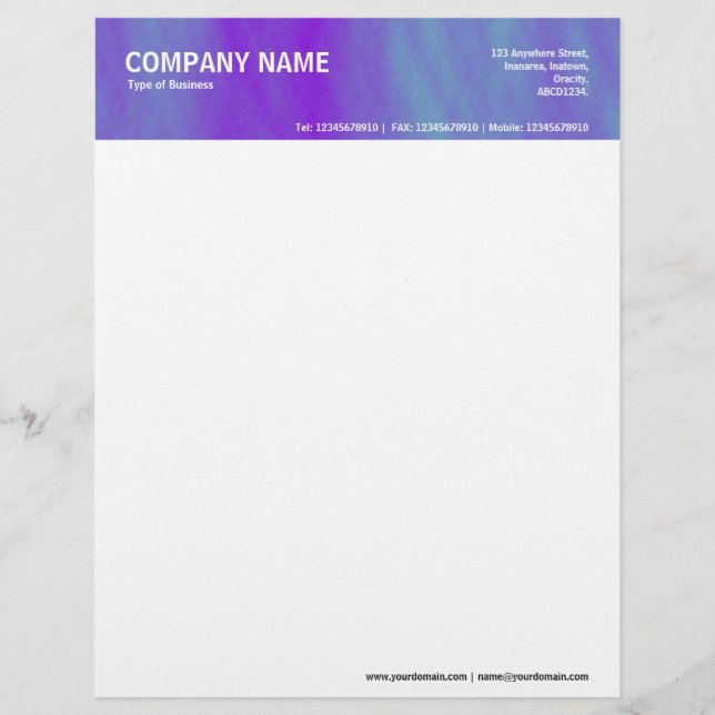 2in Header - Color Textured Letterhead (Front)