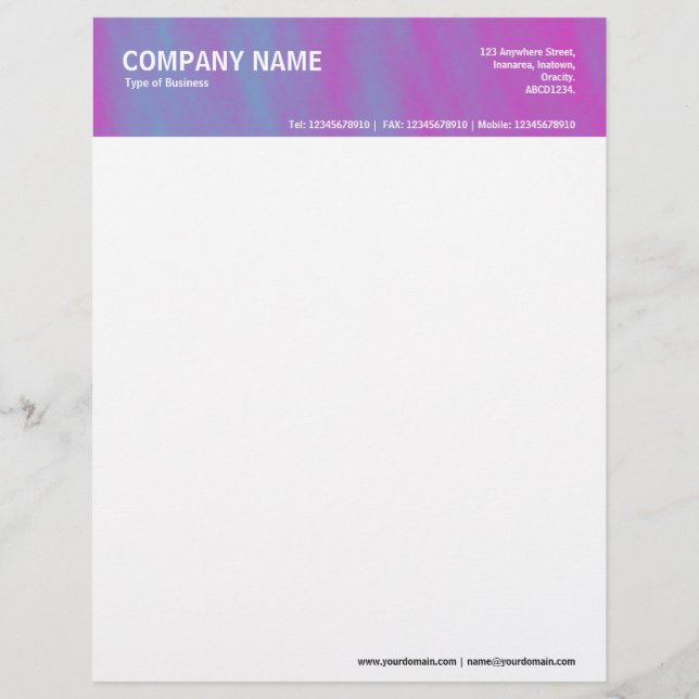 2in Header - Color Textured Letterhead (Front)