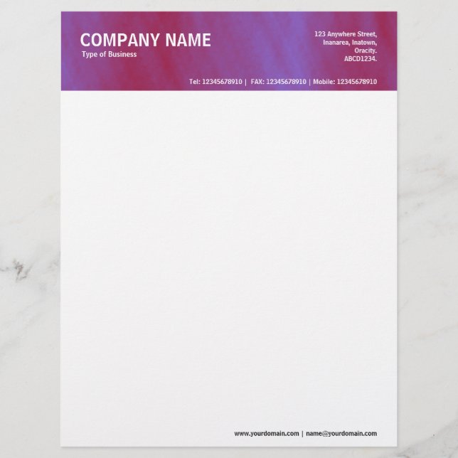 2in Header - Color Textured Letterhead (Front)