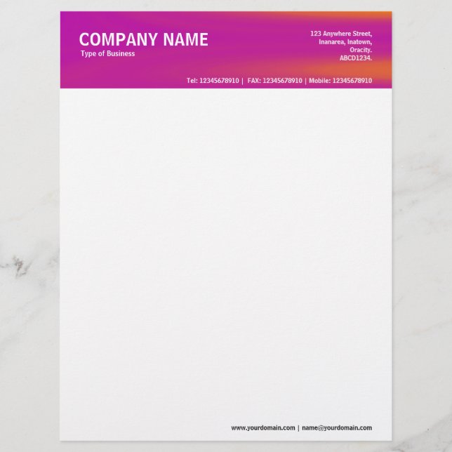 2in Header - Color Textured Letterhead (Front)
