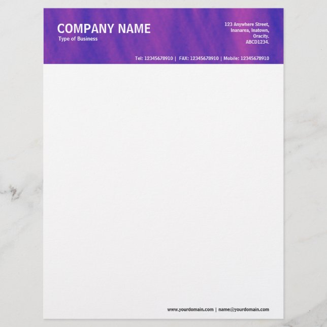 2in Header - Color Textured Letterhead (Front)