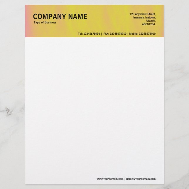 2in Header - Color Textured Letterhead (Front)