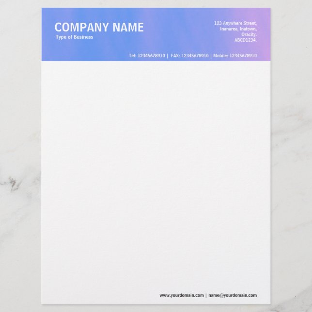 2in Header - Color Textured Letterhead (Front)