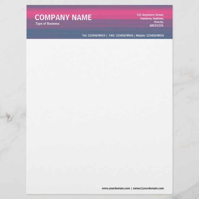 2in Header - Color Textured Letterhead (Front)